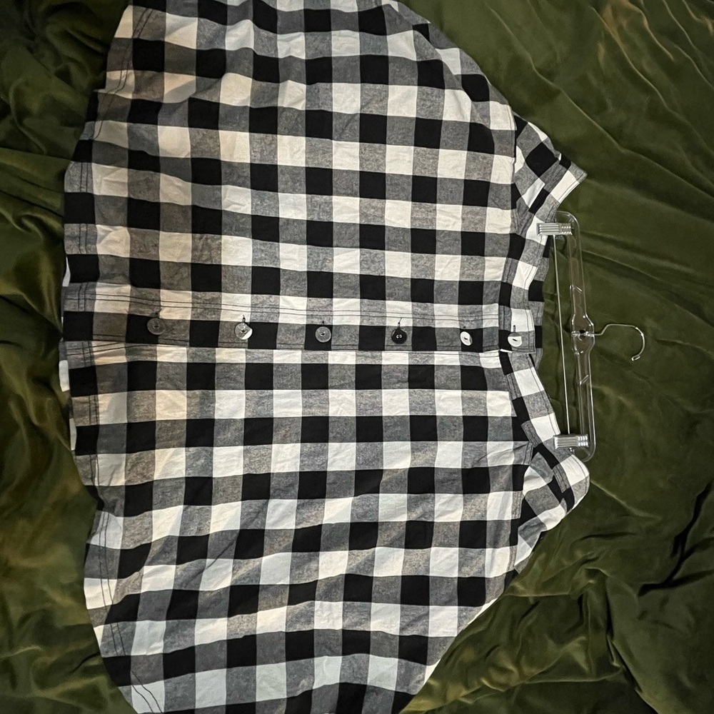 Unique Vintage plaid button front skirt